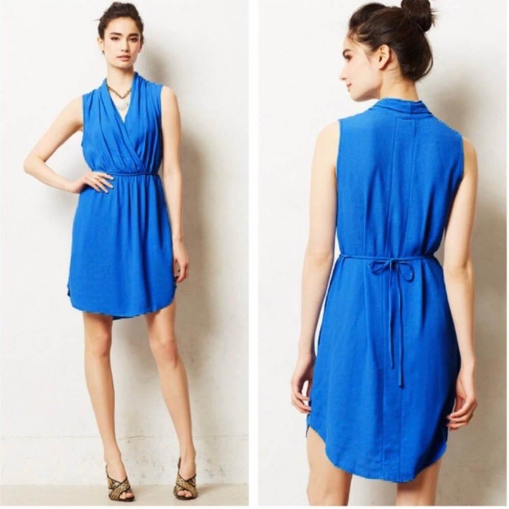 Anthropologie Maeve Blue Liban Shawl Dress